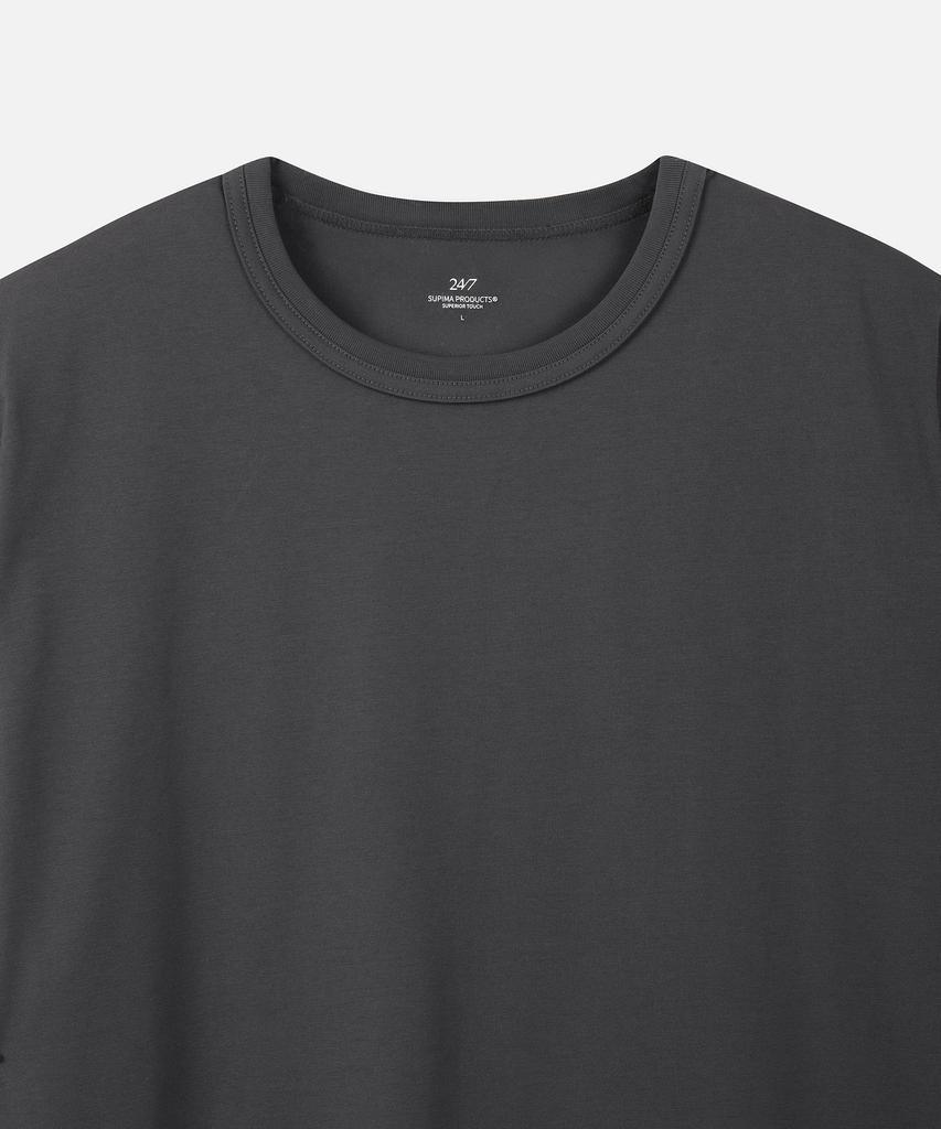 247Silijeu Supima 40S Askin Double Knee T-Shirt Dark Gray (B Type)