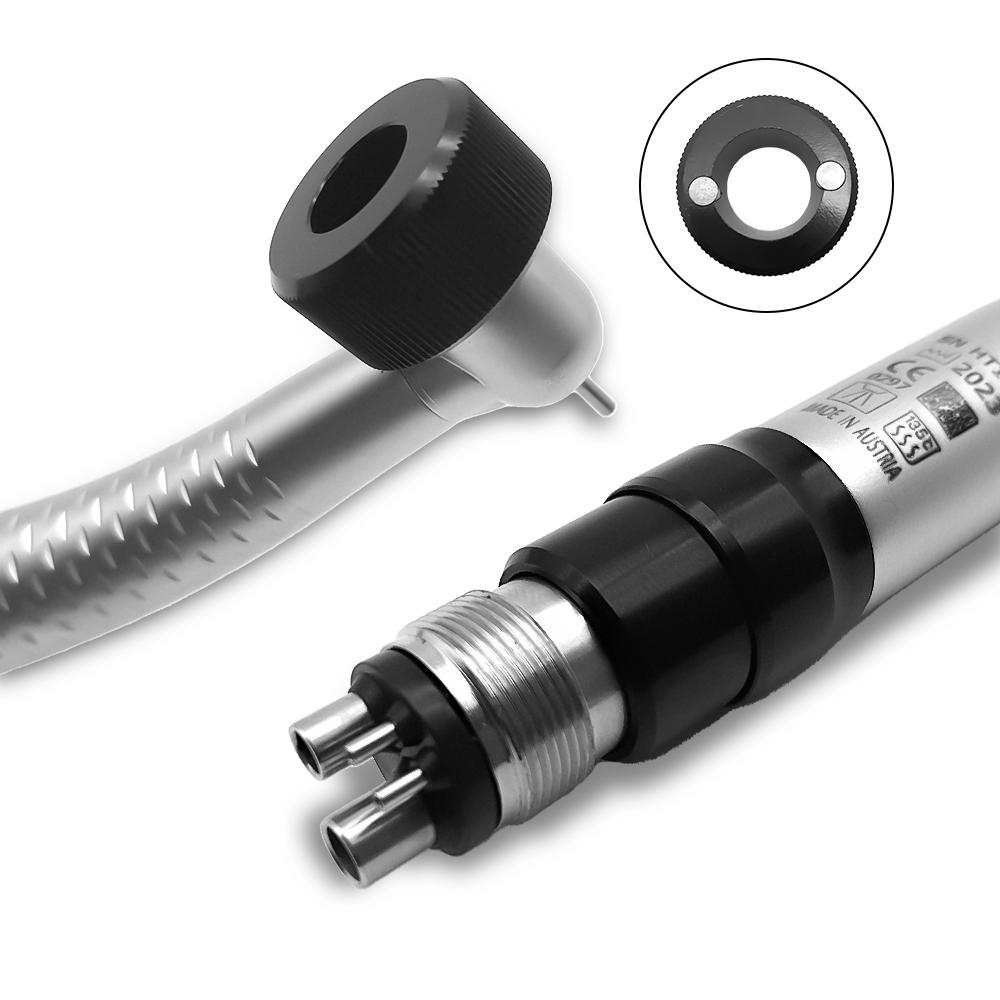 Niceden Zahnärztliches LED-Hochgeschwindigkeits-Handstück 5 Birnen Schattenloser Ring Druckknopf 2/4 Löcher