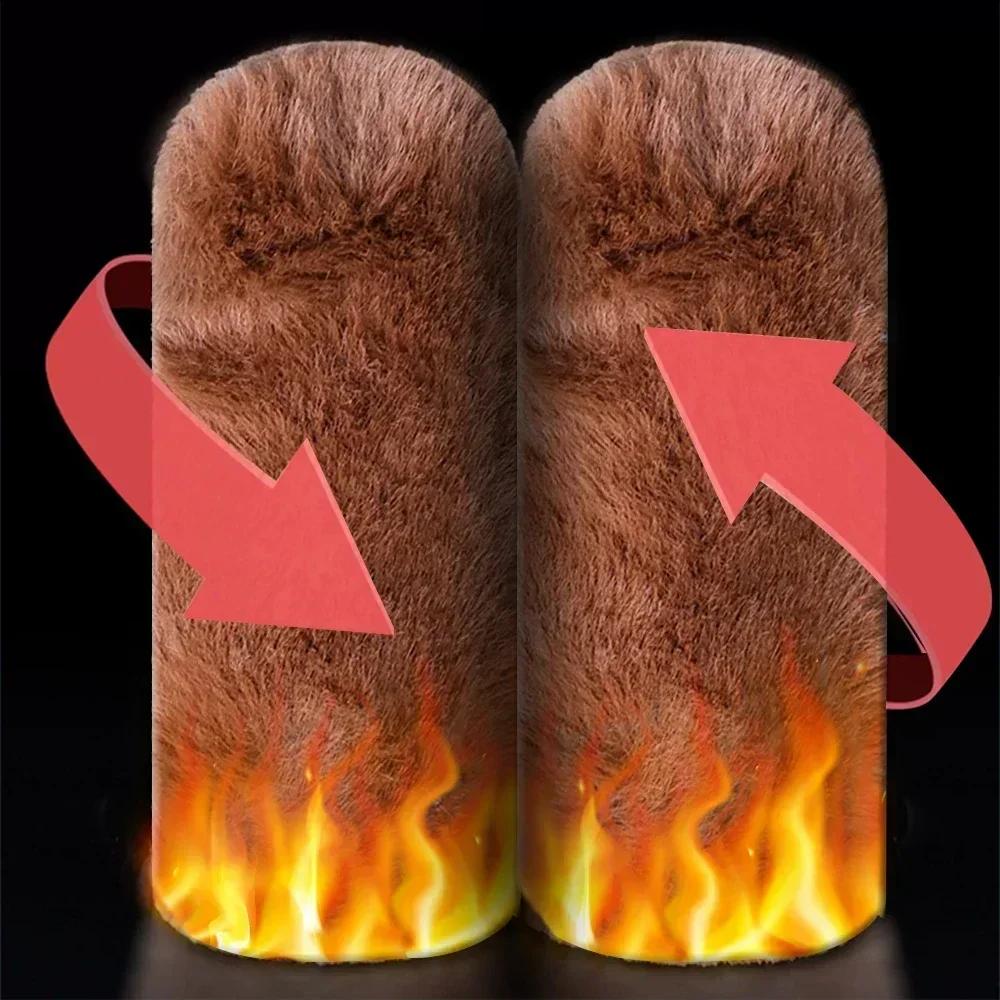 Winter Plush Handlebar Covers Warm Non Slip Gloves Mitts for Electric Scooter Motorcycle Tricycle Windproof Grip Hand Protection