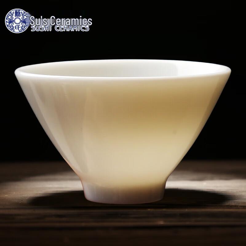 Mutton-Fat Jade White Porcelain Douli Kung Fu Master Tea Cup