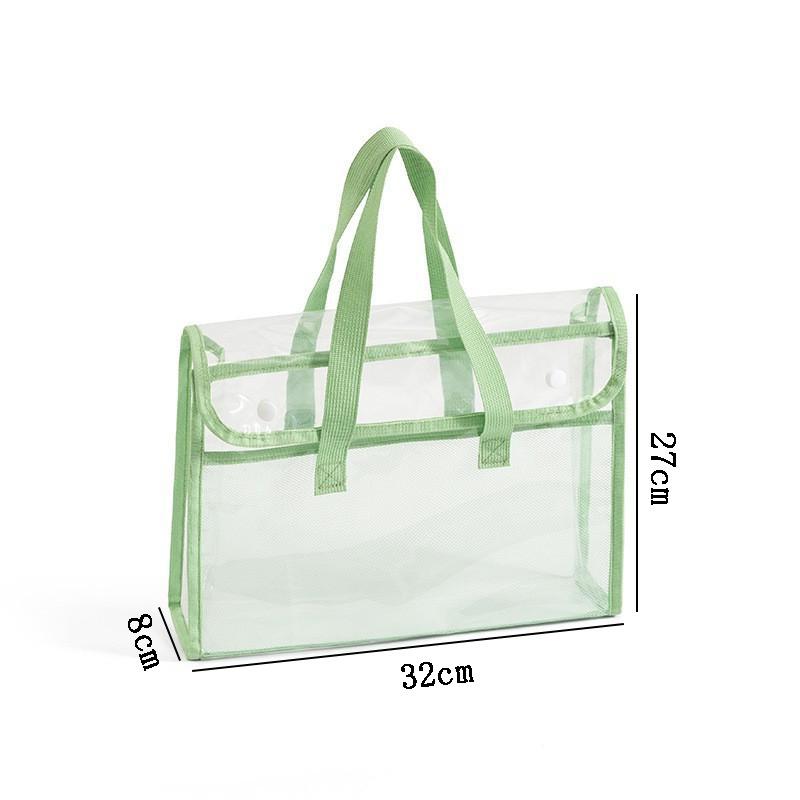 High-Capacity PVC Waterproof Tote Bag for Students and Exams