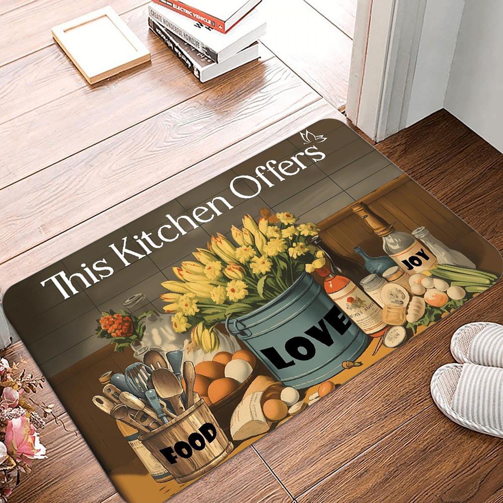 

Kitchen Welcome Doormat Machine Washable Carpet for Living Room Bedroom Kitchen and Laundry Rug Floor Mat 40x60cm