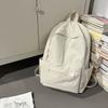 Solid Color Student Schoolbag Women's Large Capacity Backpack Men's Travel Backpack