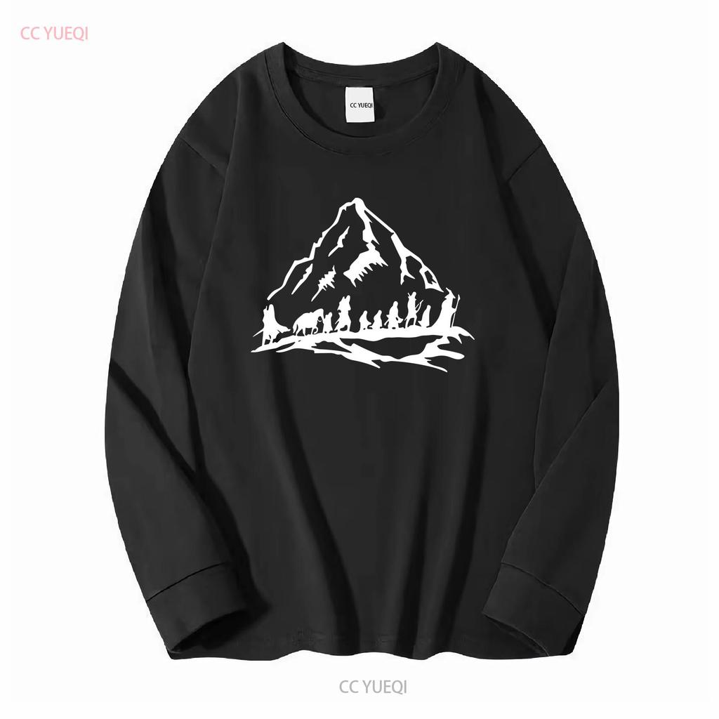 Fellowship of the Ring T Shirt LOTR Mountain  Womens Mens  vintage Washed Stretched streetwear Comfortable homme Casual Unisex