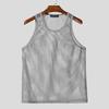 INCERUN Summer Men's Hollow Out Sleeveless Sheer Mesh Tank Tops