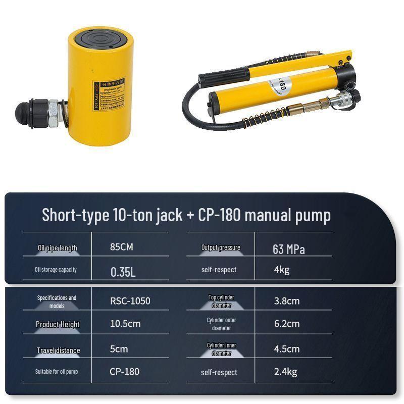 Split Ultra-Thin Hydraulic Cylinder: 5T, 10T, 20T, 30T, 50T, 100T - Extended and Short Types