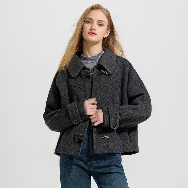 

Elegant Women s Double-Sided Wool Blend Short Coat S