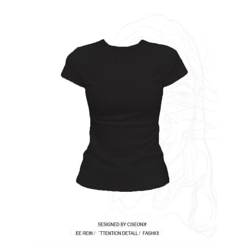 Women's Slim-Fit Crew Neck Short Sleeve T-Shirt Casual Daily Bodycon Basic Top Soft Comfortable Tee
