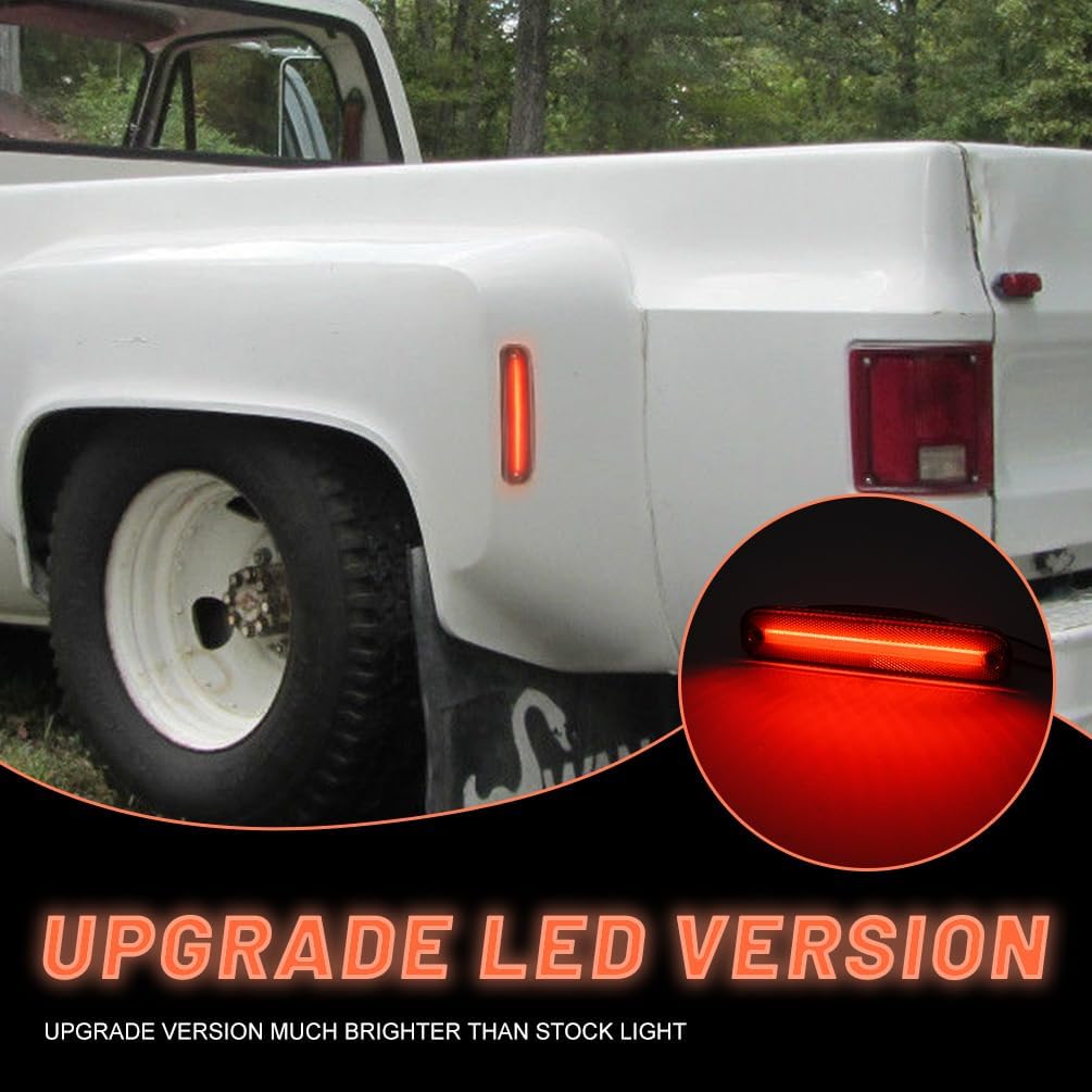 NJSBYL LED Side Marker Lights for Chevy and GMC C/K Series C10 C20 C30 K10 K20 K30 C1500 C2500 C3500 K1500 K2500 K3500 R30 V30 R3500 V3500 Smoked