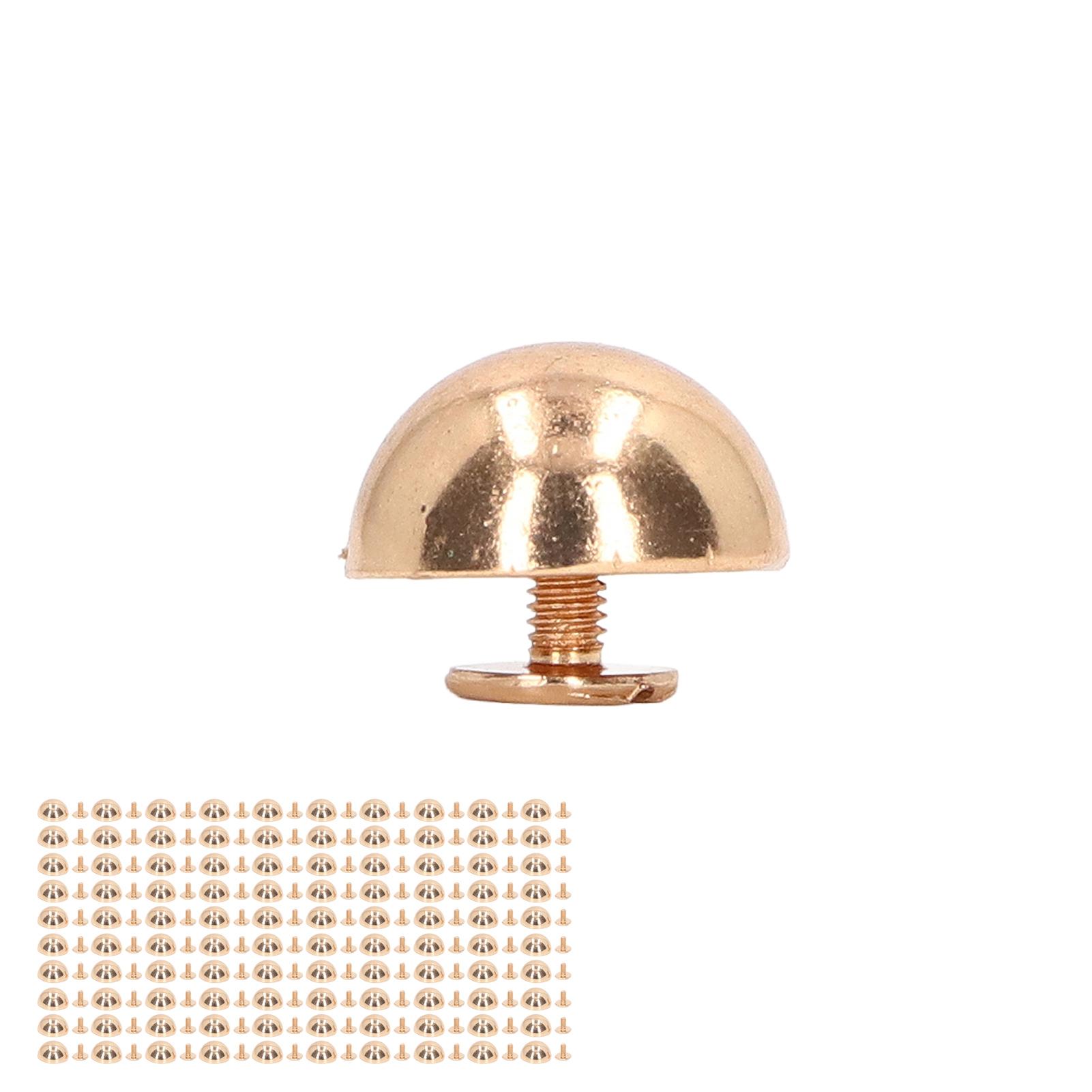 100 Sets Mushroom Rivet 12mm High Hardness Round Head Leather Rivets for Decorate Punk Clothing Shoes Bags Pet Collars