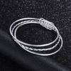 Three-Coil Pure Silver Plated Bracelet: Three Rings, Three Lives, Three Worlds Fashion Jewelry