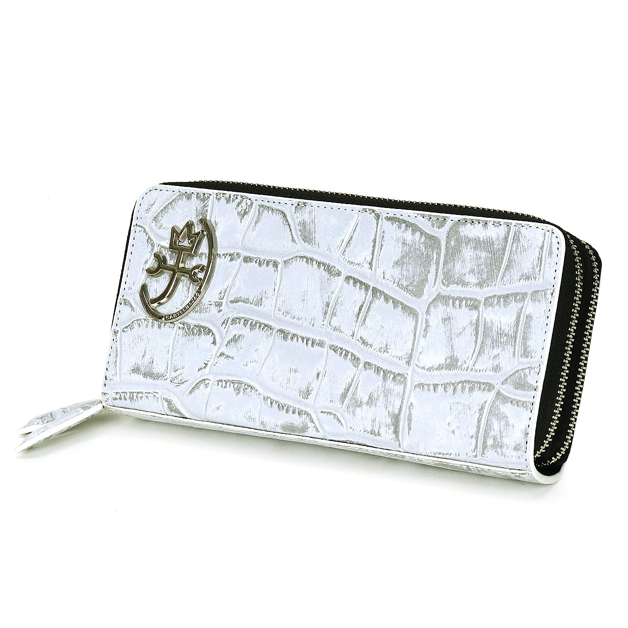 

Round zipper long wallet with coin purse 2 rooms Gypse 023624 Shiro [Castelbajac] білий