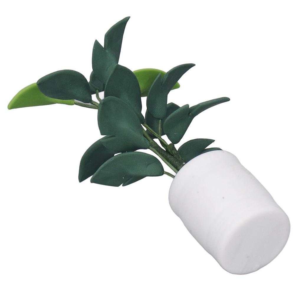 1:12 Dollhouse Potted Leafed Plant Model Miniature Green Bonsai Model Dollhouse Decoration Accessory