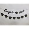Graduation Decorations Class of 2026 Party Supplies - Congrats Grad Banner and Graduation Cap Banner (Pre-Strung)