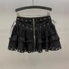 Lace Splicing Cake Skirt Skirt Women's Summer New Design Strap Zipper a Word Puffy Skirt