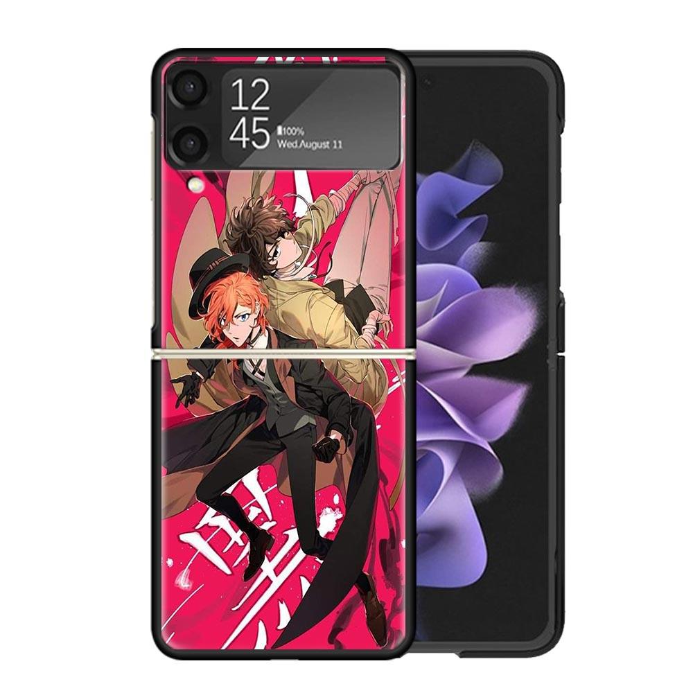 Bungo Stray Dogs Double Black Clear Phone Case For Samsung Z Flip 7 6 5 4 3 Galaxy ZFlip7 ZFlip6 ZFlip5 ZFlip4 ZFlip3 5G Print C