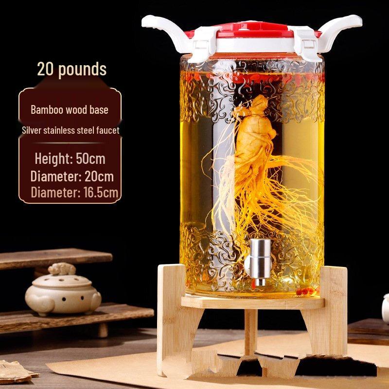 ZISIZ Large Glass Infusion Jar with Stainless Steel & Resin Base