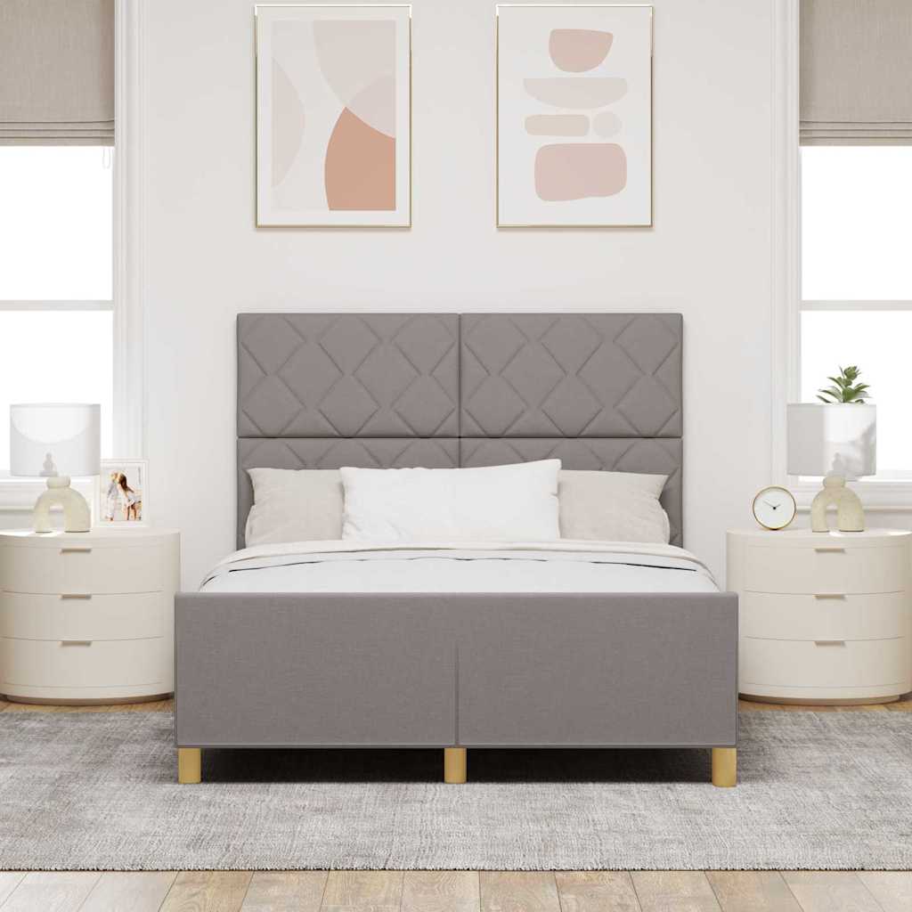Bed Frame with Headboard Taupe 160 x 200 cm Fabric