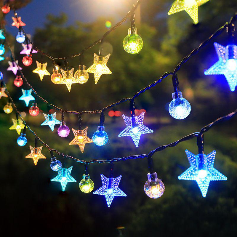 Waterproof LED Solar String Lights - Outdoor Patio, Camping & Garden Star Lights Indoor - Battery: 3m, 20 lights