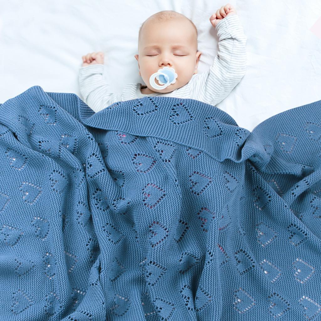 Baby Knitted Newborn Swaddle Wrap Stroller Blankets Soft Infant Bedding Quilt