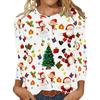 European and American Style Foreign Trade Women's Clothing Spring and Autumn New Casual Versatile High-quality Printed Long-sleeved T-shirt