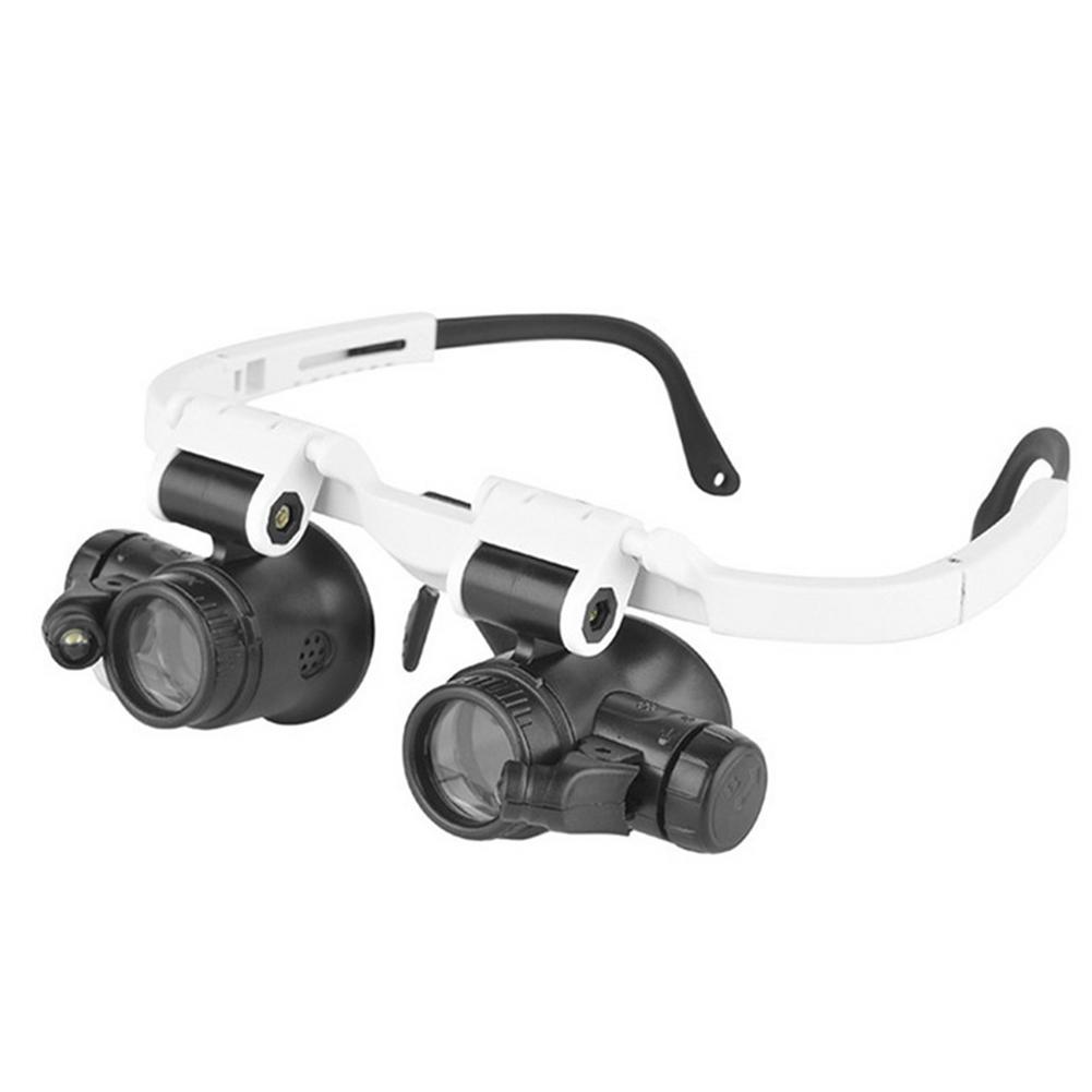 Kopfmontiertes Beleuchtungsmikroskop, Stirnbandreparatur, LED-Lampe, Lichtlupe mit 8-facher, 15-facher und 23-facher Lupenbrille