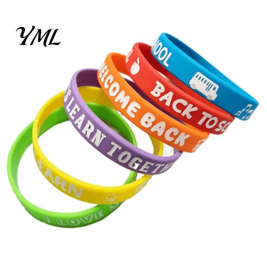 Silicone Wristbands for Back To School 6 Pcs Welcome Bracelets, First Day of Skin Friendly Bracelets Daily Wear Students, Prize Accessories, Stuffers