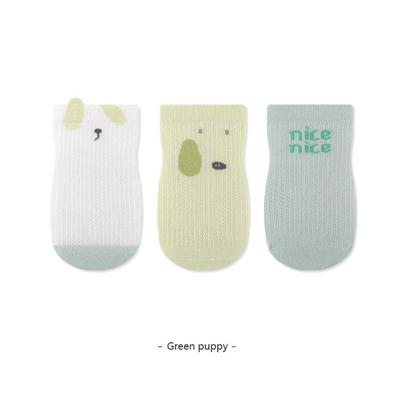 3 Pairs Baby Anti-Slip Socks Summer Thin Mesh Baby Non-Slip Socks Breathable Anti-Slip Socks For Children