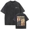Rapper Bad Bunny Vintage Washed T Shirts Debi Tirar Mas Fotos DTMF Merch Tshirt Men Women Hip Hop Fashion High Quality Tshirts