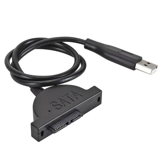 USB 2.0 to 7+6 13-Pin SATA Adapter Cable for Laptop Compact Disc DVD ROM Drive 480Mb/s High Speed Transfer DVD Optical Drive Convertor Cord