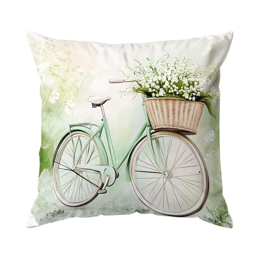 Lily Of The Valley Flowers Green Leaves Cushions Pillowcase Polyester Cushion Cover Throw Pillow Pillowcover Home Car Sofa Decor