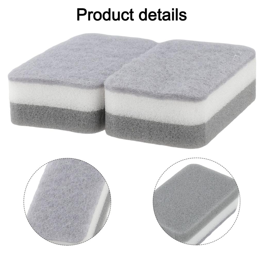 Grey White Dishwashing Sponge 11 7 3 5cm for Effective For Kitchen Use