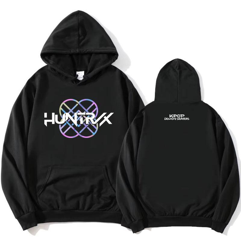 KPop Demon Hunters Huntrix Hettegenser Dame Herre Klær Løs Fleece Filmtrykk 2025 Pullover Grafisk Hettegenser Dame Topp