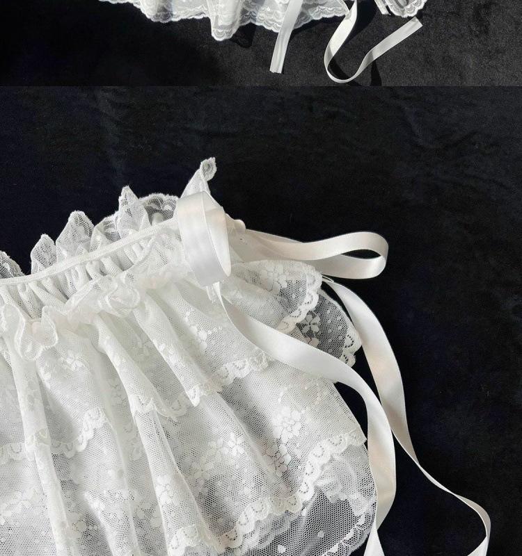 Industrial Ballet-Inspired Lace Tie Bow Layered Skirt - Women's Spring/Summer Fashion