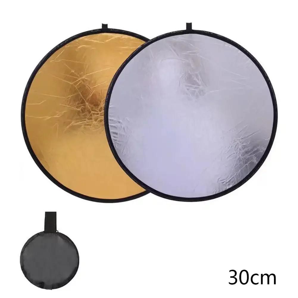 24" Reflector 5 in 1 30CM 60CM 80CM 110CM Silver White Gold Portable Collapsible Soft Light Round Photography for Studio 2 in 1