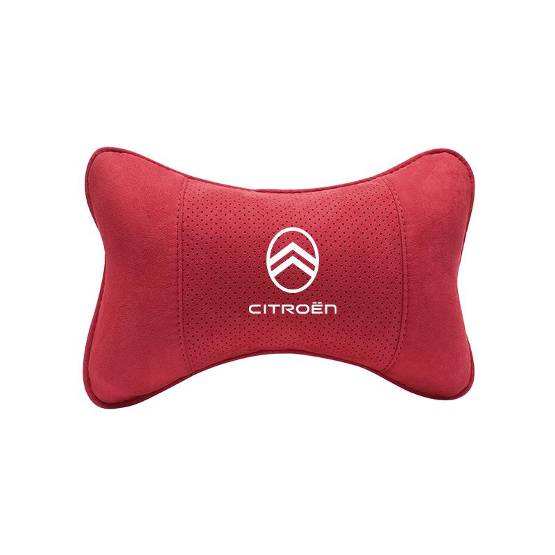 Wildleder Auto Kopfstütze Atmungsaktives Auto Nackenkissen Für Citroen C5X e-C4 X e-C3 C4 C3 C5 Berlingo C-Elysee C-Crosser C1 C6 C2