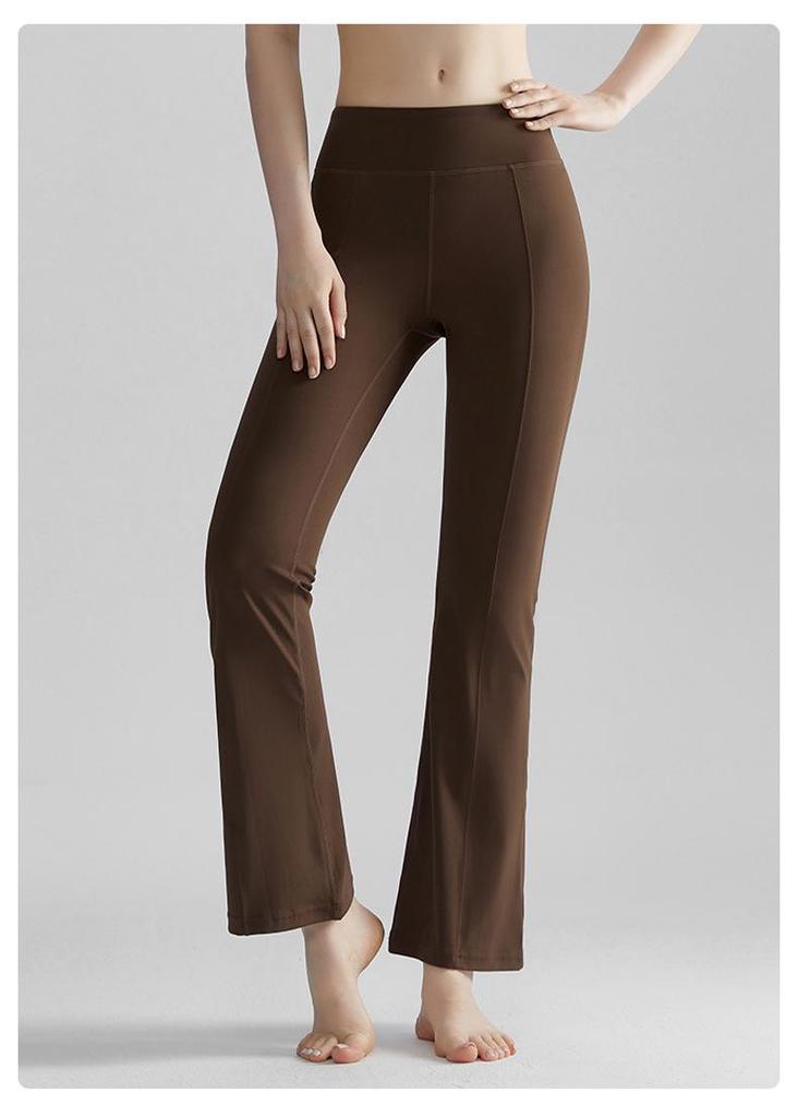 High-Waisted Micro-Flare Nude Yoga Pants: Butt Lifting, Skin-Friendly, High Elasticity, Slimming Sportswear for Women.
