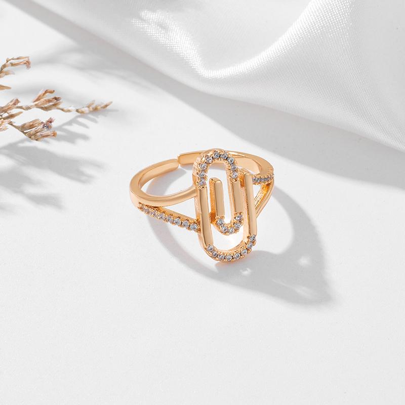 Kinel – bague en forme de trombone pour femmes, anneau ouvert en