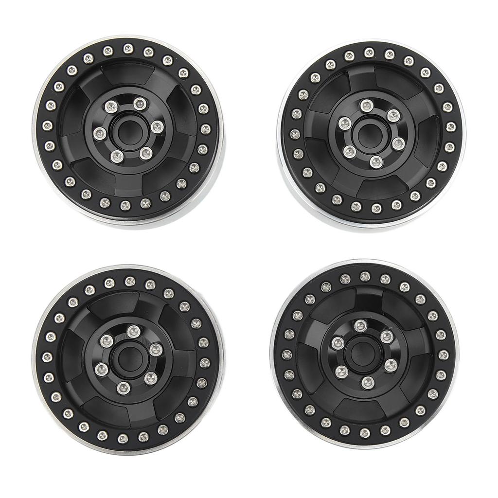 4pcs RC Car Wheel Professional Aluminium Alloy Replacement RC Wheel Rims for 1 10 RC Cars Black