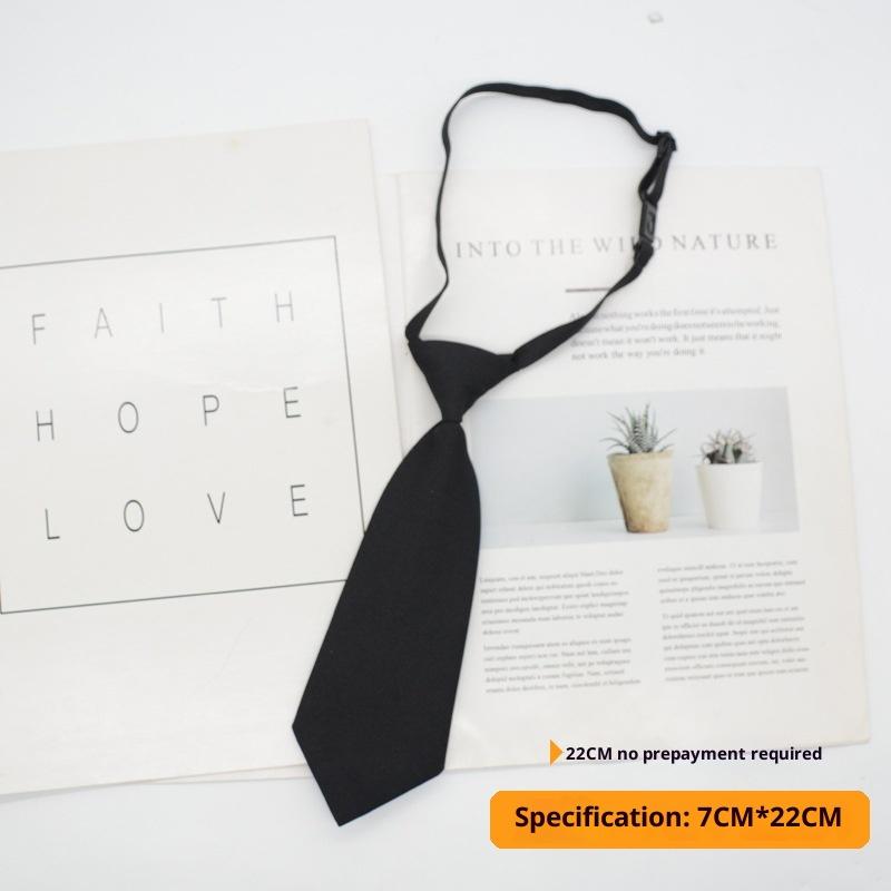 Solid Color Children'S Snap Tie Basic Black Short Student Casual All-Match Tie Male Female Accessories