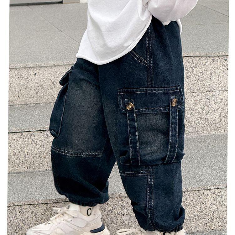 Jungenhosen Frühlings- und Herbststile Kinder Modische Denim Arbeitshosen Jungen Babyhosen
