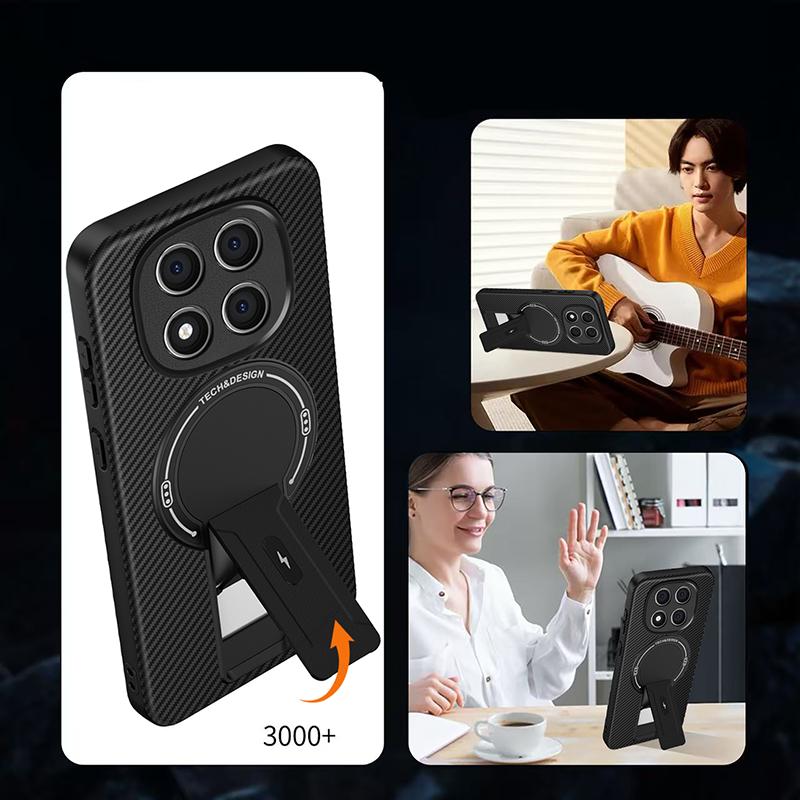 Luxuriöse magnetische kabellose Ladehülle für Redmi Note 14 Pro Plus mit Ständer Kamera-Schutzhülle Note 14 Pro 5G