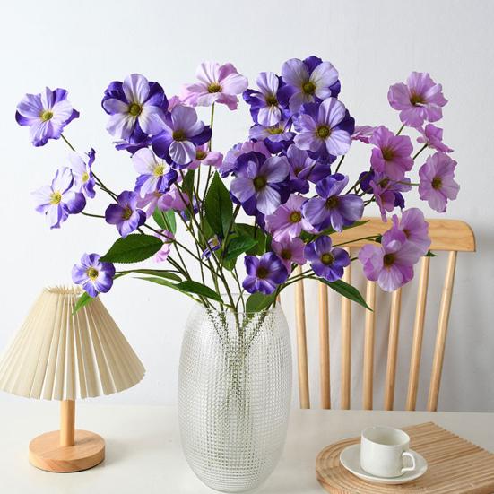 Artificial Butterfly Orchid Flower 6 Heads Blooms Faux Silk Flower Branch with Stem for Wedding Home Office Party Hotel Decoration