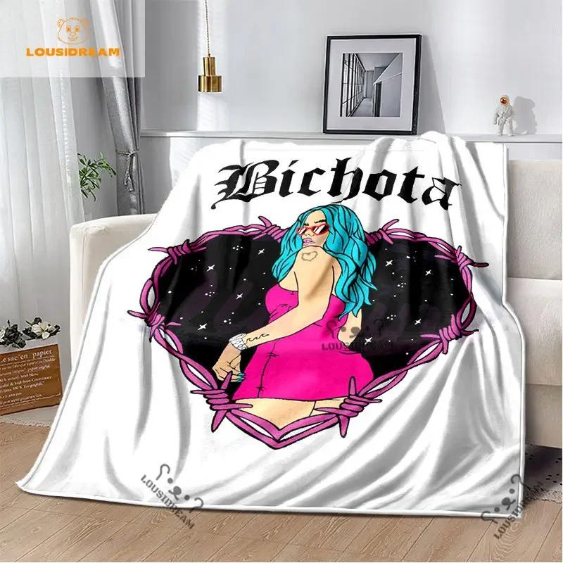 Karol G Bichota Blanket Personalized Warm Plush Cozy Home Girl Throw Blanket for Beding Comfortable Couch Lightweight Blanket