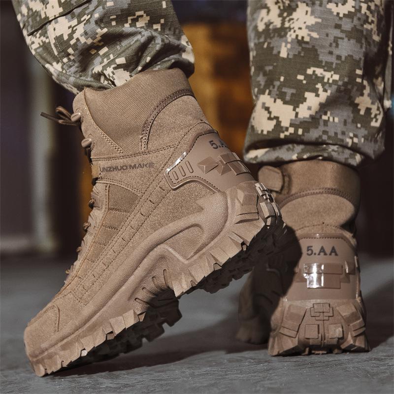 Men's Waterproof High-Top Outdoor Military Boots - Non-Slip, Wear-Resistant, Comfortable Combat Boots