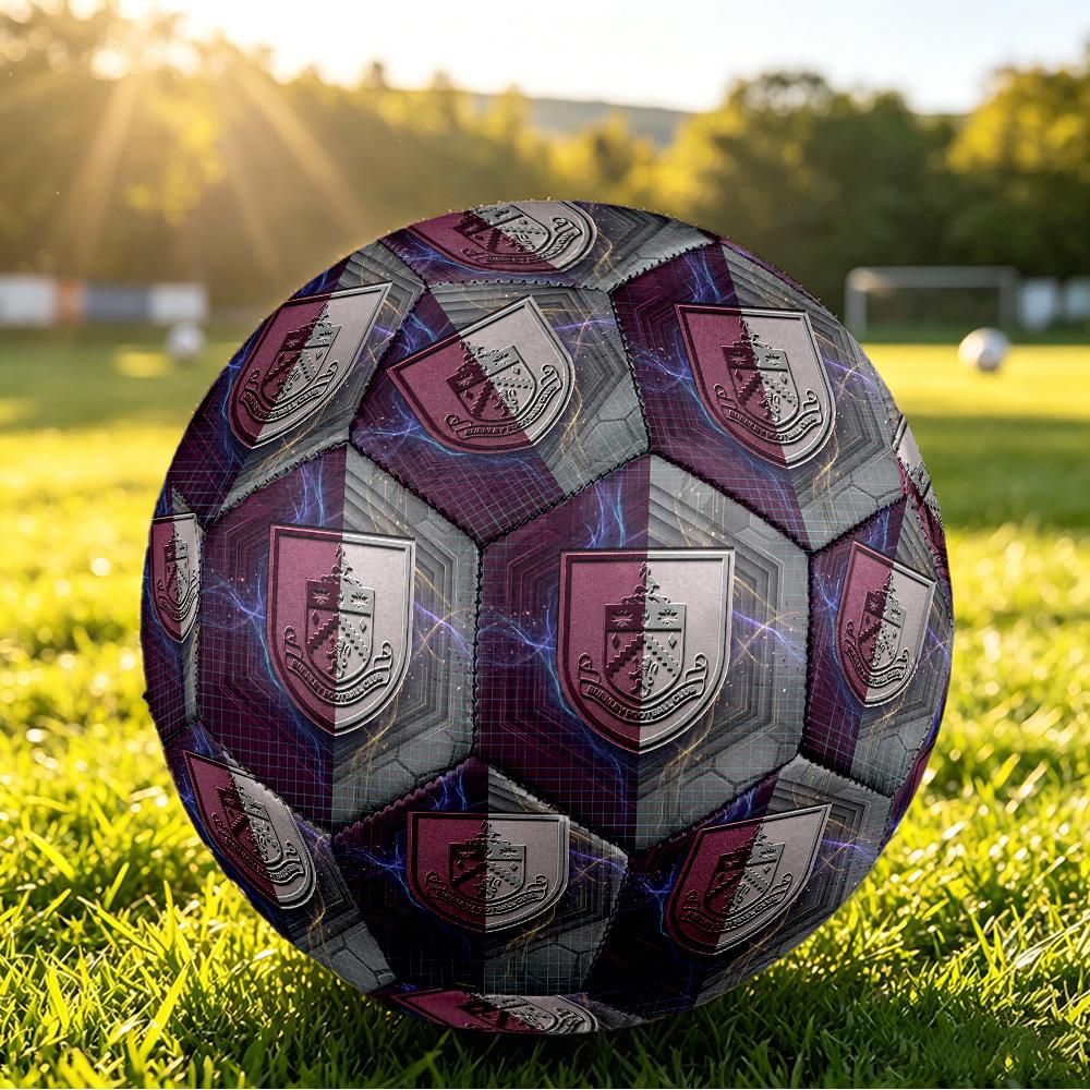Burnley FootballPrinted Size 5 Soccer Ball, Anti Slip Adult Match Football Souvenir for Football Fans