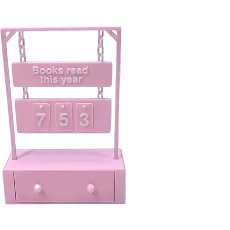 Hanging Book Counter Decoration With Number Display And Storage Drawer For Reading Tracking Accessories Book Lover Gift