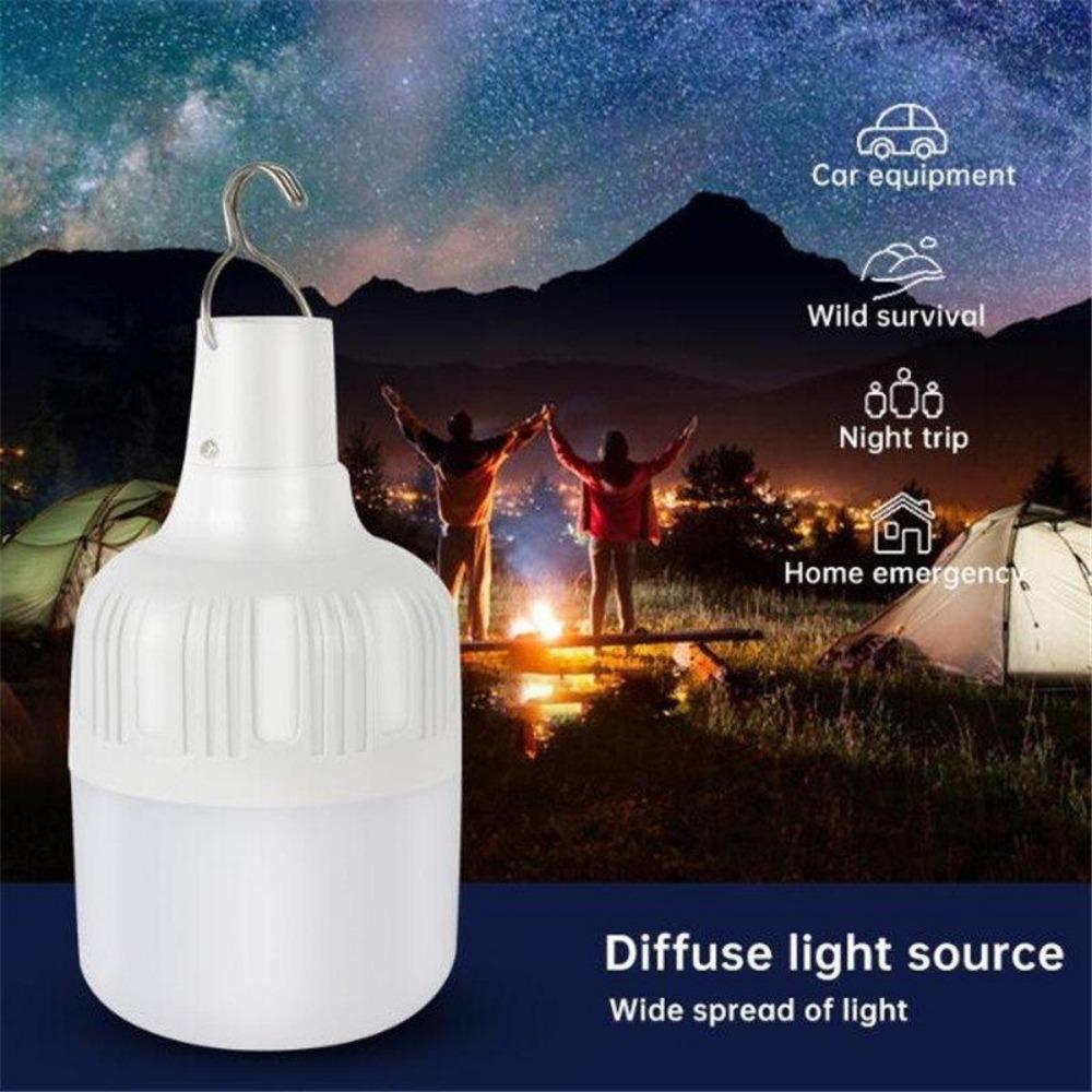 1PACK 80W USB Rechargeable LED Light Bulb for Outdoor Camping Night Fishing Emergency Lighting