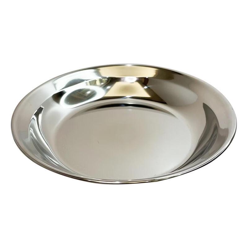 ZISIZ 304 Stainless Steel Round Serving Plates (Set of 3)
