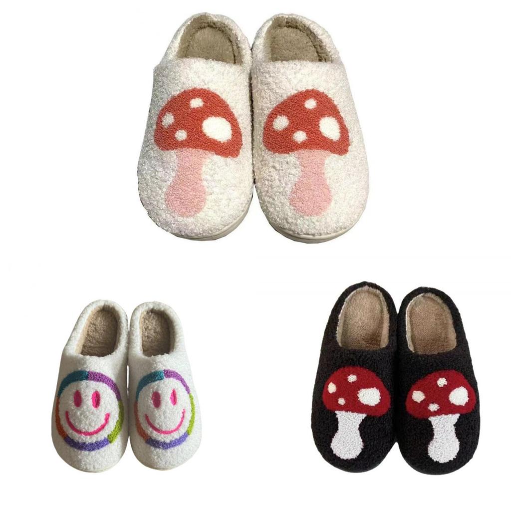 Mushroom Winter Cozy Home Slippers With Non Slip Rubber Sole For Men And Women
